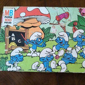 Vintage Smurf 100 Piece Puzzle - Series 4190-4, 1980s, Complete Set